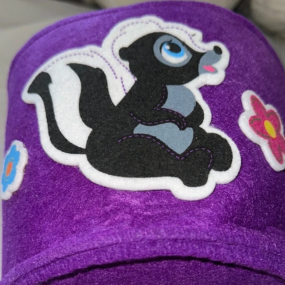 Disney Store Bambi Flower Skunk Purple Felt Easter Basket Trick or Treat Bag NWT
